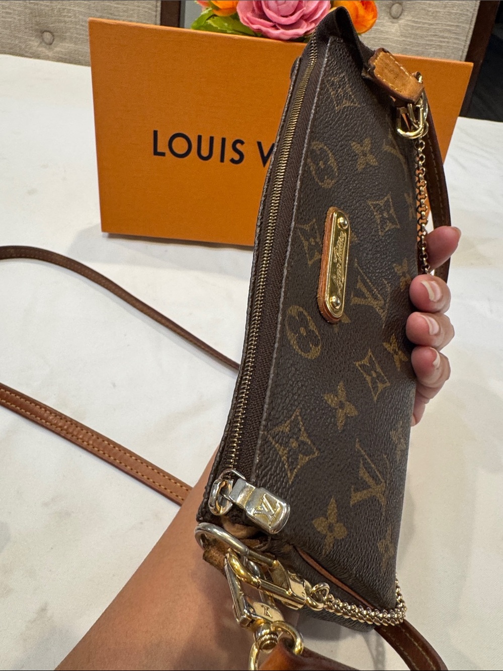 Authentic Louis Vuitton Eva Monogram Canvas Crossbody Bag - Picture 6 of 13
